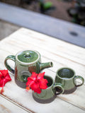 Emerald Hand-Thrown Dimpled Ceramic Tea Pot - Pinklay