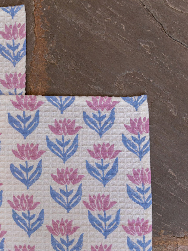 Neerja Block Printed Face Towels - Pinklay