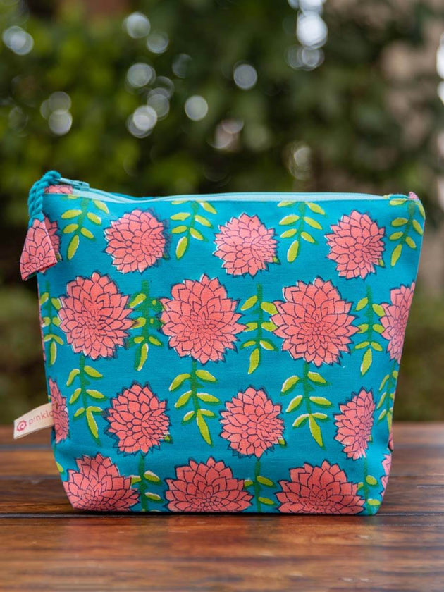 Floral Turquoise Travel Case | Pinklay