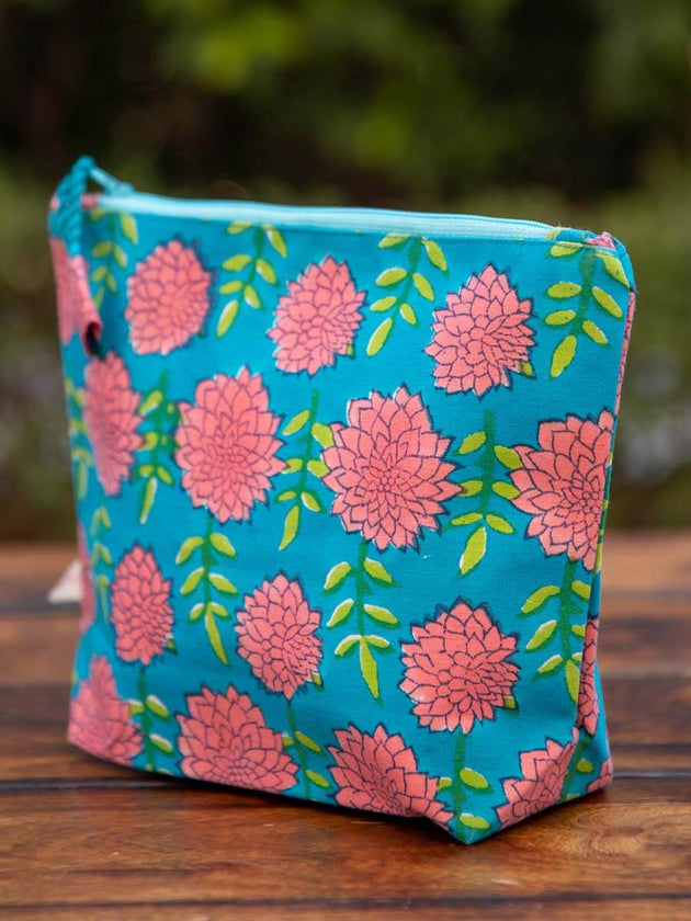 Floral Turquoise Travel Case | Pinklay