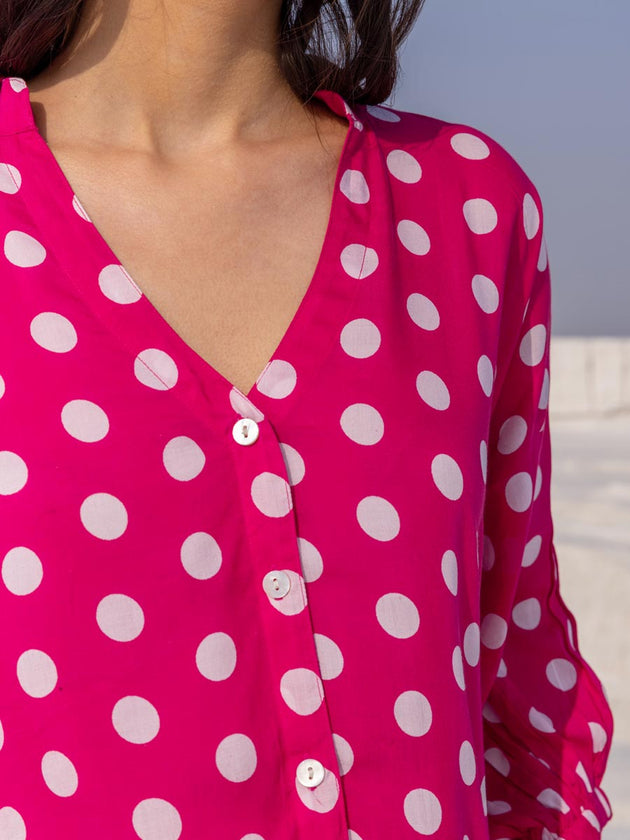 Rose Pink Modal Silk Kaftan Top - Pinklay