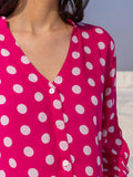 Rose Pink Modal Silk Kaftan Top - Pinklay