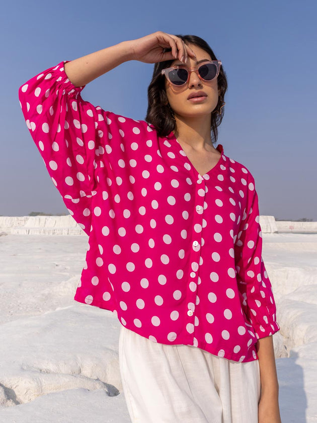 Rose Pink Modal Silk Kaftan Top - Pinklay