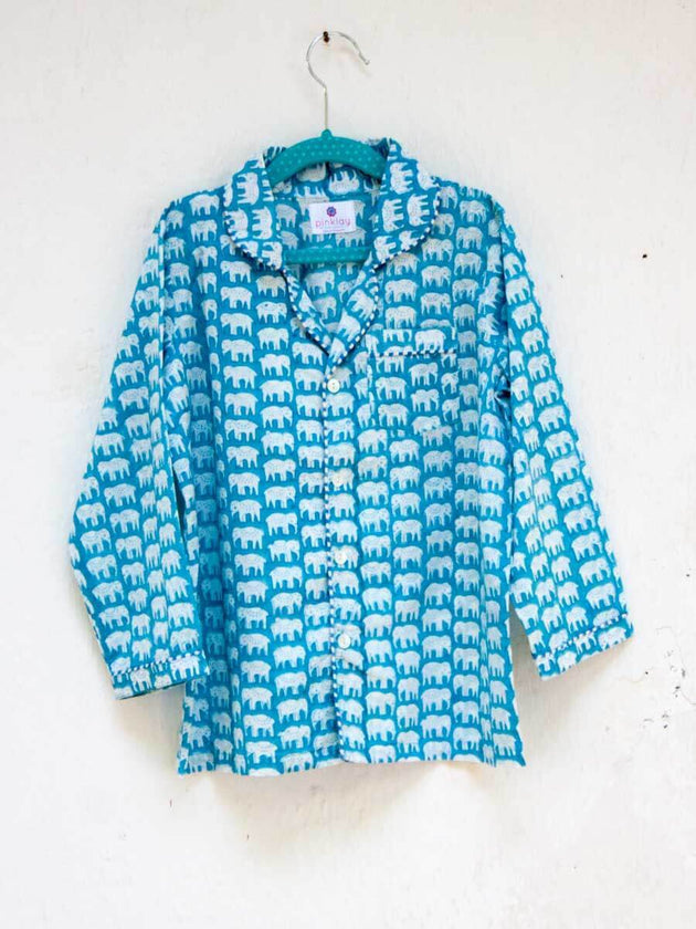 Haathi's March Organic Cotton Top & Pyjama Set - Pinklay