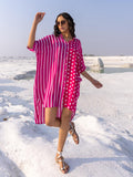 'I Love Pink' Oversized Asymmetrical Modal Long Shirt - Pinklay