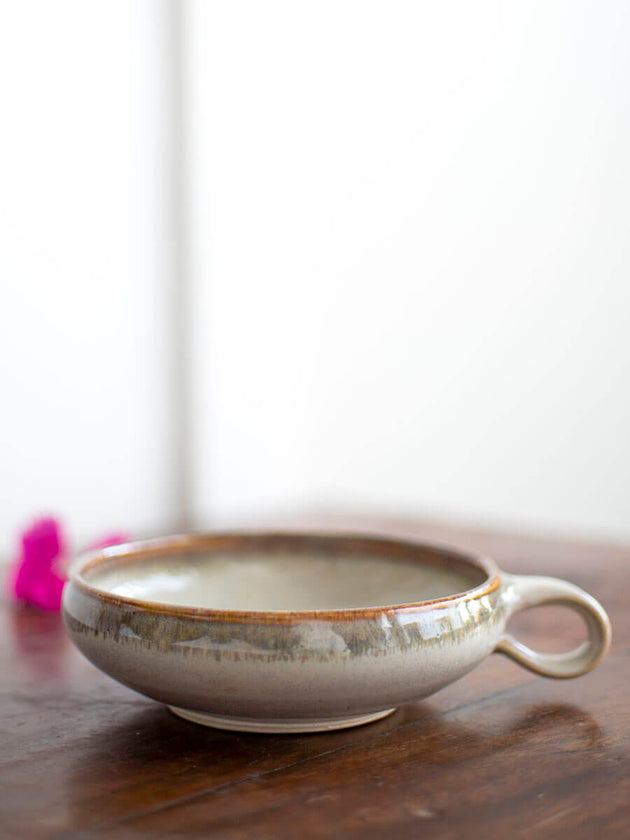 Snowflake Hand-Thrown Ceramic Wide Bowl - Pinklay