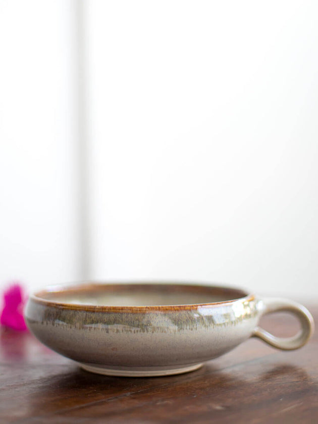 Snowflake Hand-Thrown Ceramic Wide Bowl - Pinklay