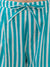 Turquoise Stripes Cotton Lantern Pants