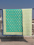 Amaltas Block Printed Cotton Quilt - Pinklay