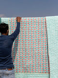 Sacred Lotus Block Printed Cotton Quilt- Pinklay