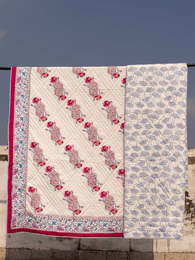 Padmaja Block Printed Cotton Quilt