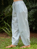 Grey Stripes Cotton Lantern Pants - Pinklay