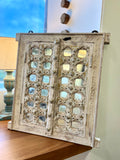 Vintage White Carved Shekhawati Jharokha Wall Decor