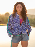 Misfit Handblock Printed Bomber Jacket | Pinklay