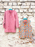 Nihaar Long Kurta Pajama Jacket Set of 3 - Pinklay