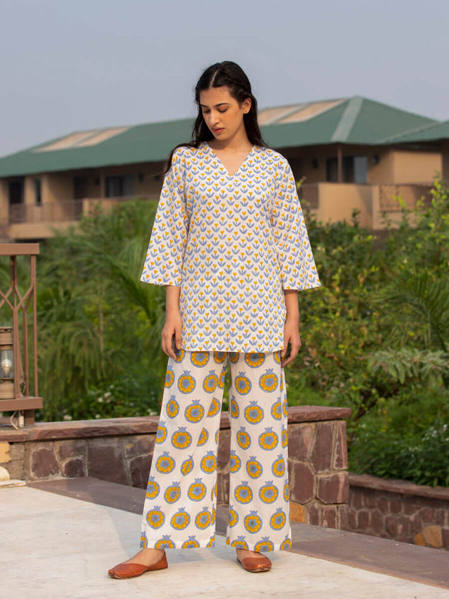Gulshan Cotton Lounge Set - Pinklay