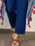 Falak Indigo Long Kaftan Top - Pinklay
