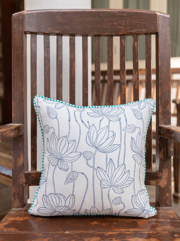 Unnati Block Printed Cotton Cushion Cover - 12 Inch