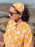 Yellow Peony Cotton Hair Band - Pinklay