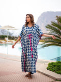 Indigo Paisley Daabu Cotton Kaftan - Pinklay