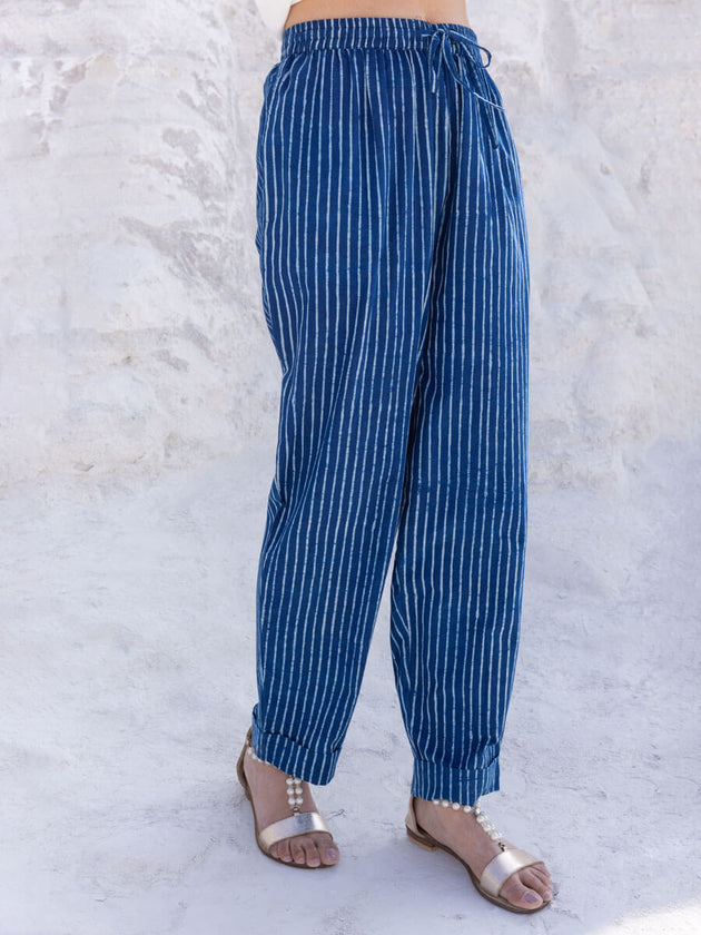 Set of 2 - Neptune Crop Top and Indigo Pants - Pinklay
