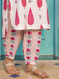 Pink Cypress Hand Block Print Cotton Kurta