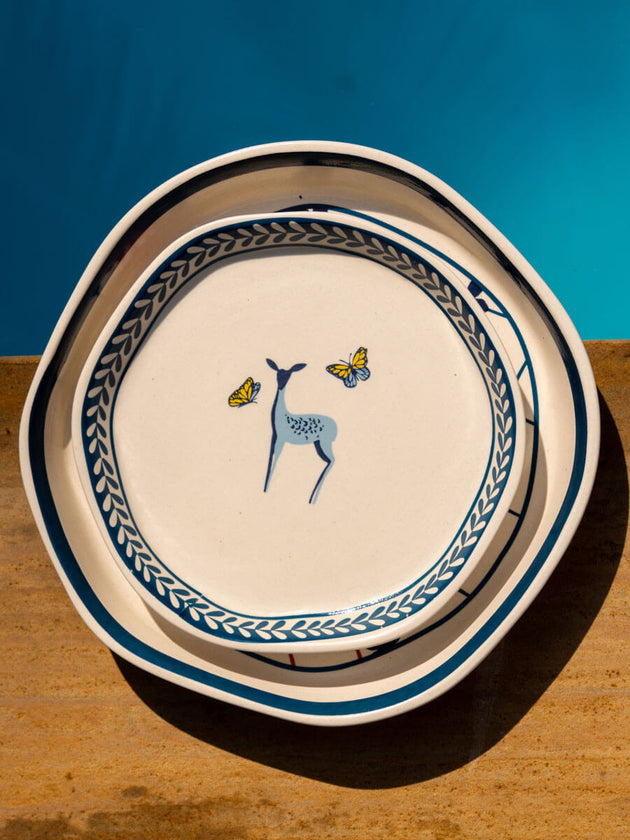 Set of 2 - Izumi Ceramic Platters - Pinklay