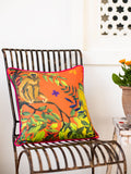 Jungle of Happiness Cotton Cushion Cover - 16 Inch - Pinklay