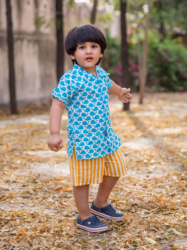 Ocean Splash Organic Cotton Shirt | Pinklay