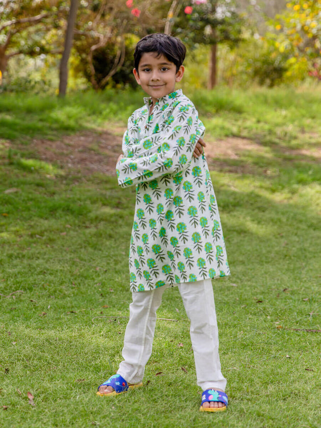 Phulwari Organic Cotton Kurta - Pinklay