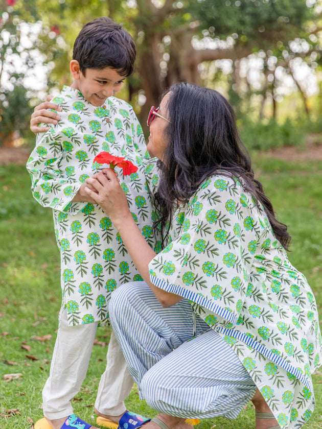 Phulwari Organic Cotton Kurta - Pinklay