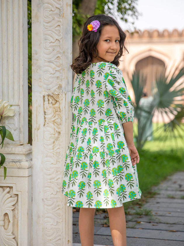 Flower Shower Tiered Dress - Pinklay