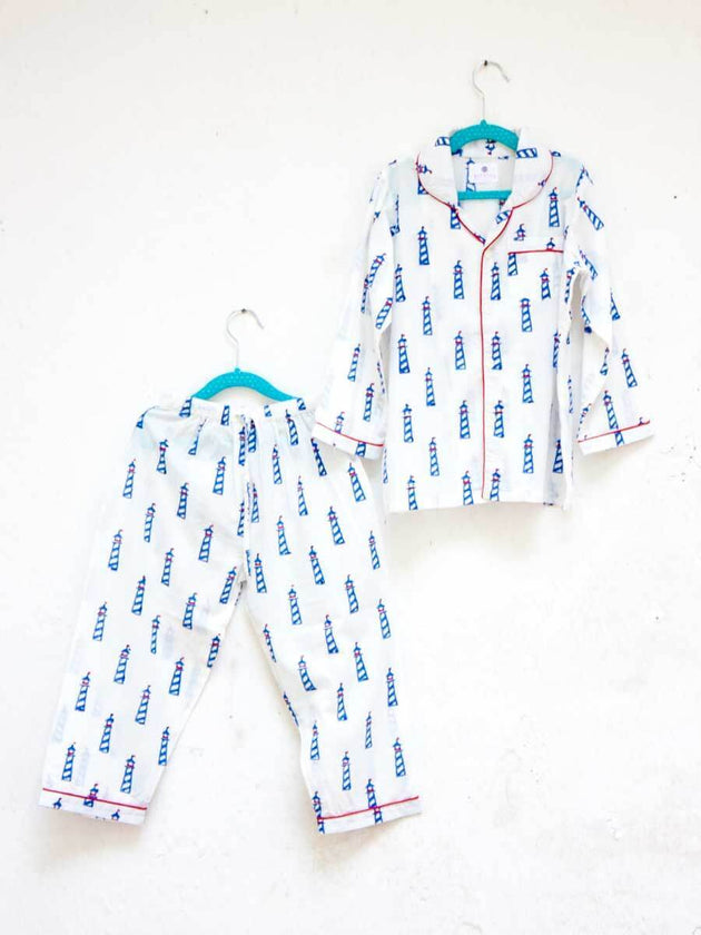 Lighthouse Magic Organic Cotton Top & Pyjama Set - Pinklay