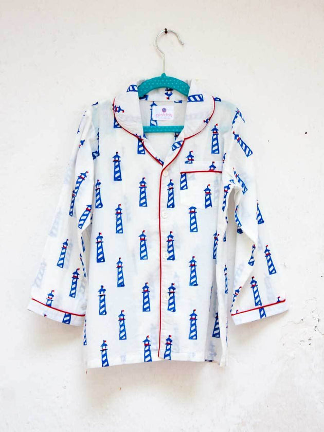 Lighthouse Magic Organic Cotton Top & Pyjama Set - Pinklay