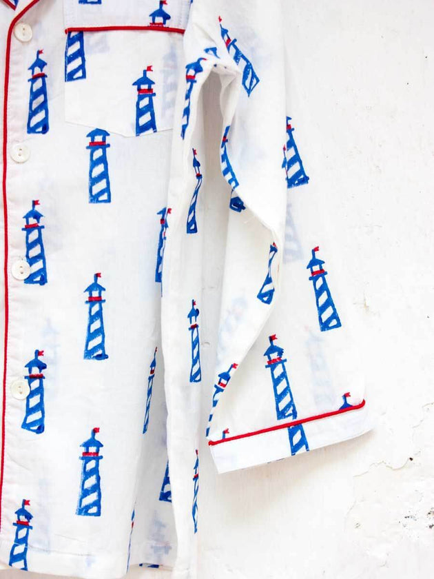 Lighthouse Magic Organic Cotton Top & Pyjama Set - Pinklay