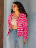 Musafir Ikat Hand block Printed Demin Jacket