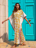 Mustard Fields Printed Cotton Kaftan -Pinklay
