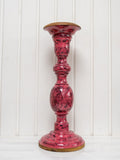 Pink Sapphire Wooden Carved Candle Stand - Pinklay