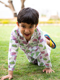 Vroom Vroom Block Printed Cotton Top & Pyjama Set