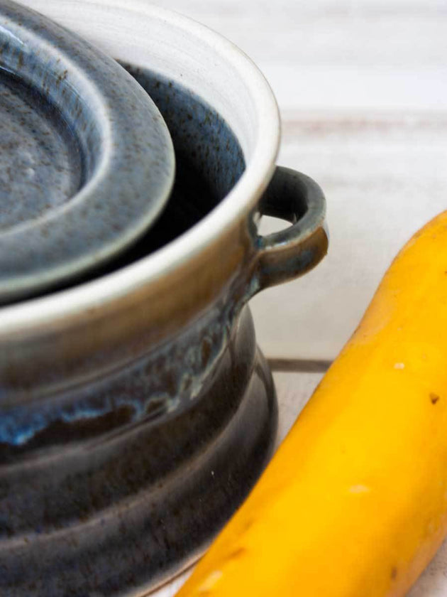 Charcoal Stoneware Casserole - Pinklay