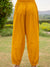 Solid Yellow Cotton Slub Lantern Pants - Pinklay