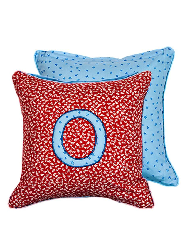 Letter O Cotton Cushion Cover - 12 Inch - Pinklay