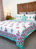 Mahtab Whirling Dervish Block Printed Cotton Quilt - Pinklay