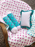 Flamingo GOTS Certified Organic Cotton Cot Bedding Set of 5 - Pinklay