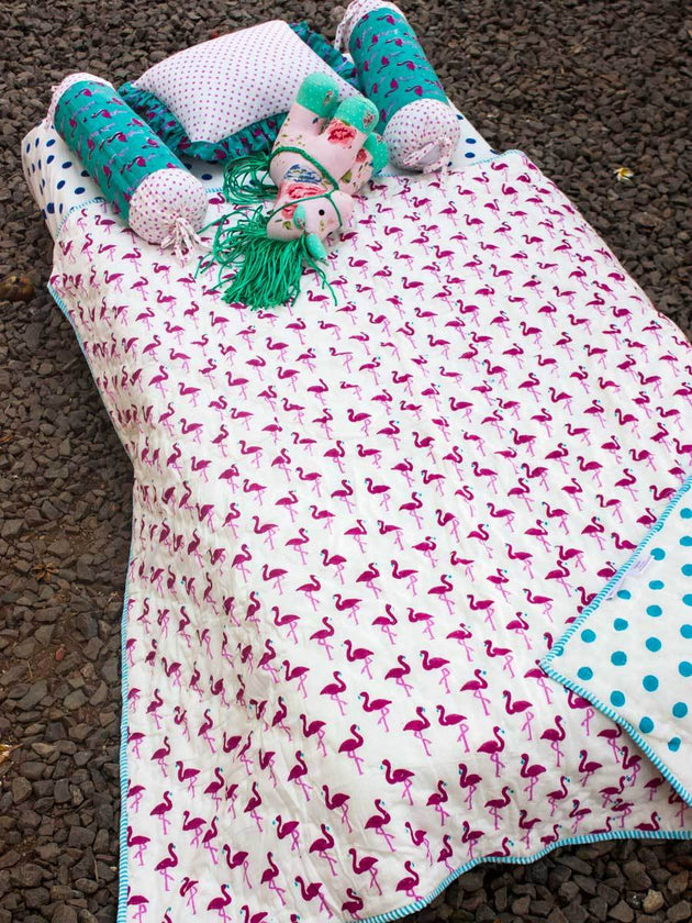 Flamingo Organic Cotton Quilt - Pinklay