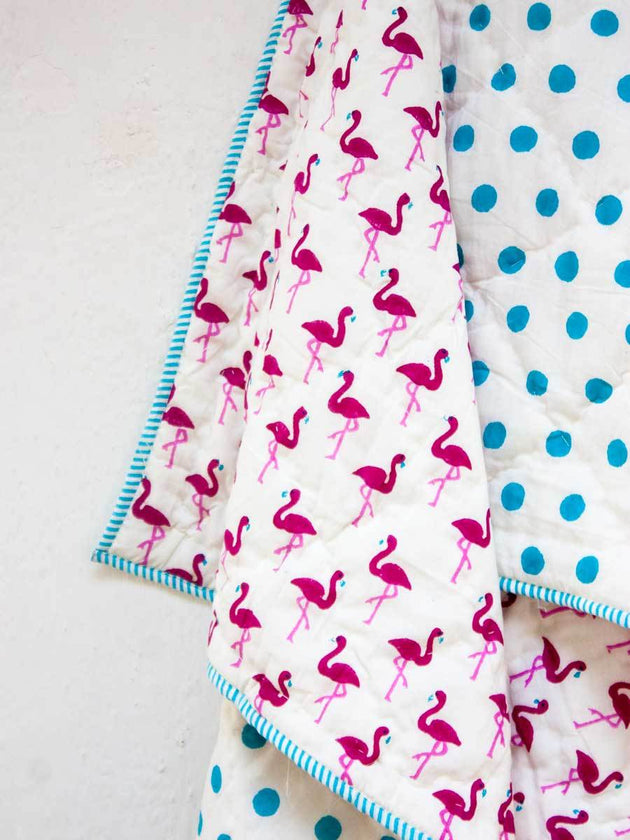 Flamingo Organic Cotton Quilt - Pinklay