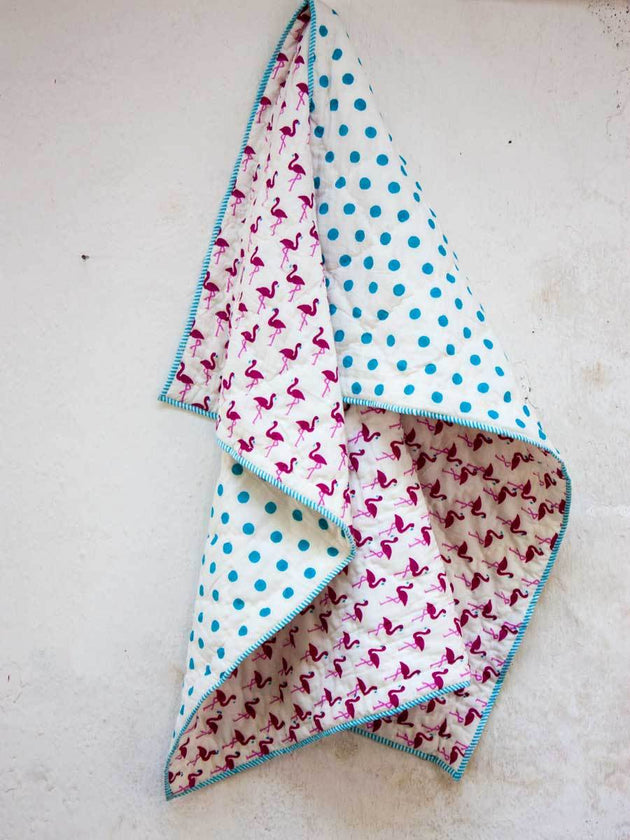 Flamingo GOTS Certified Organic Cotton Cot Bedding Set of 5 - Pinklay