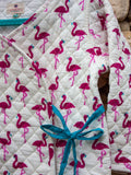 Flamingo Quilted Organic Cotton Angrakha Set - Pinklay