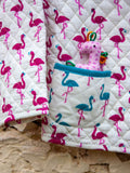 Flamingo Quilted Organic Cotton Angrakha Set - Pinklay