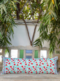 Fruits of Paradise Block Printed Cotton Cushion Cover - 16 X 48 Inch - Pinklay